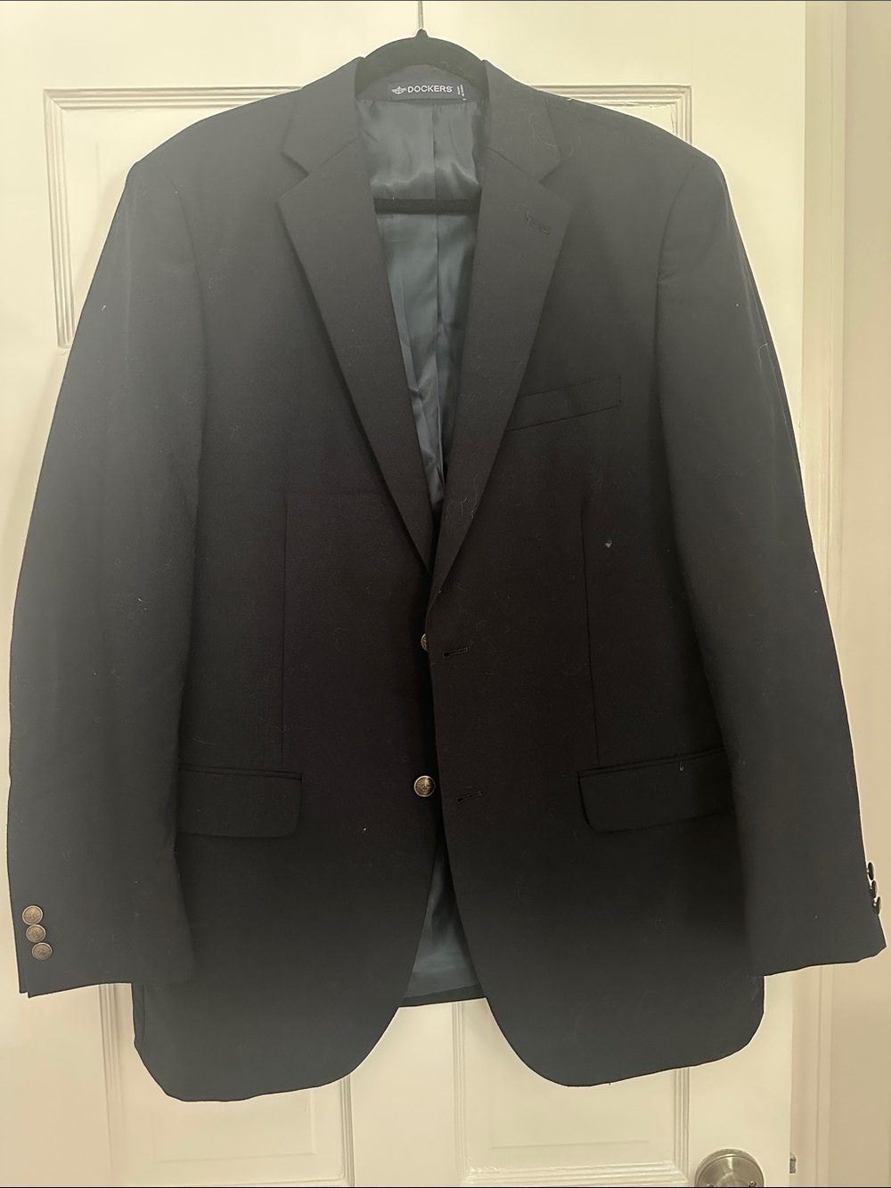 Dockers Men's Navy Blue Two-Button Notch Lapel Sport Coat